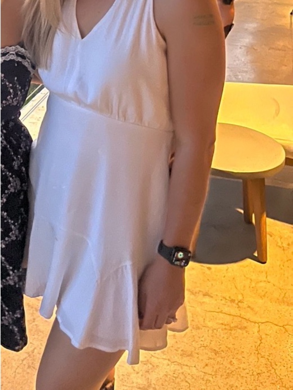 Altar'd State White V-Neck Mini Dress